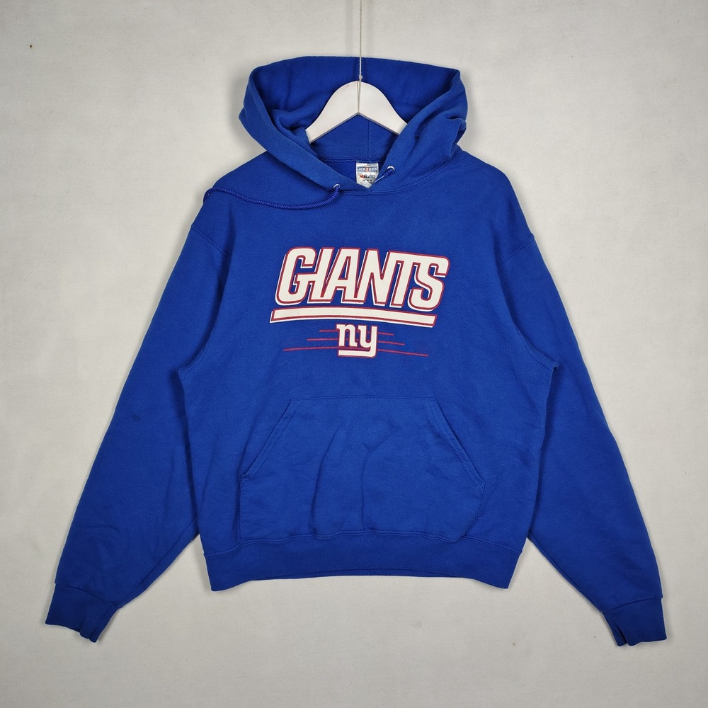 Jerzees NuBlend New York Giants Pullover Hoodie Blue Size M